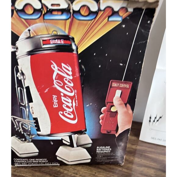 70's Coke COBOT R2-D2 Remote Control Robot Toy w Original Box Inst REPAIR - Picture 13 of 16